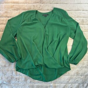 INC International Concepts Emerald Green Surplice Blouse
